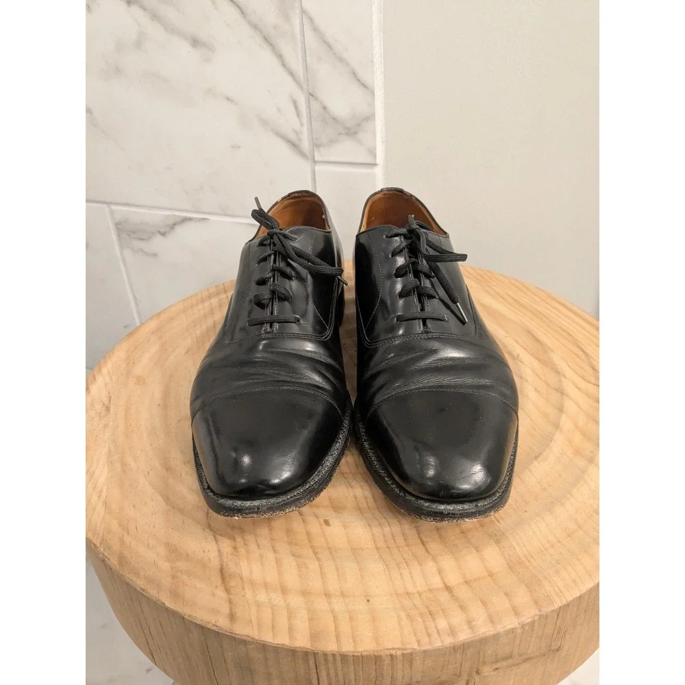 Vintage Church's Mens Black Balmoral Leather Oxfords‎ Dress Shoes Size 8 READ